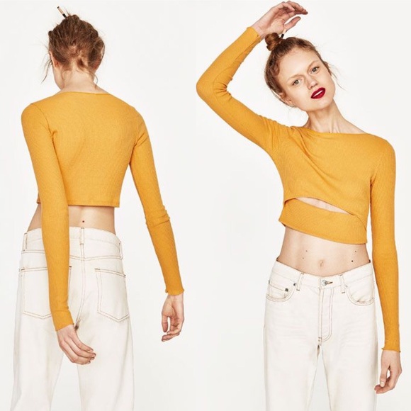 long sleeve cut out top